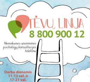 Karantino metu „Tėvų linija“ veikia įprastai – darbo dienomis 11–13 val. ir 17–21 val. Karantino metu „Tėvų linija“ veikia įprastai – darbo dienomis 11–13 val. ir 17–21 val.